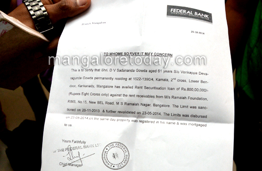 DV Sadananda gowda in his mangalore house